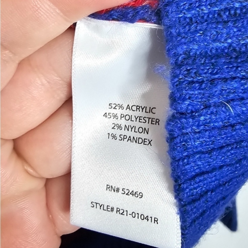 Pioneer Woman XXXL Floral Sweater Bell Sleeves Cowl Neck Blue, Pink & Red - Picture 7 of 7
